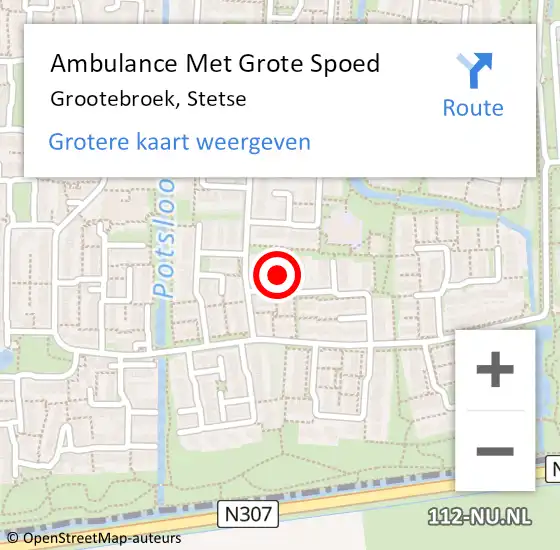 Locatie op kaart van de 112 melding: Ambulance Met Grote Spoed Naar Grootebroek, Stetse op 3 maart 2018 02:55