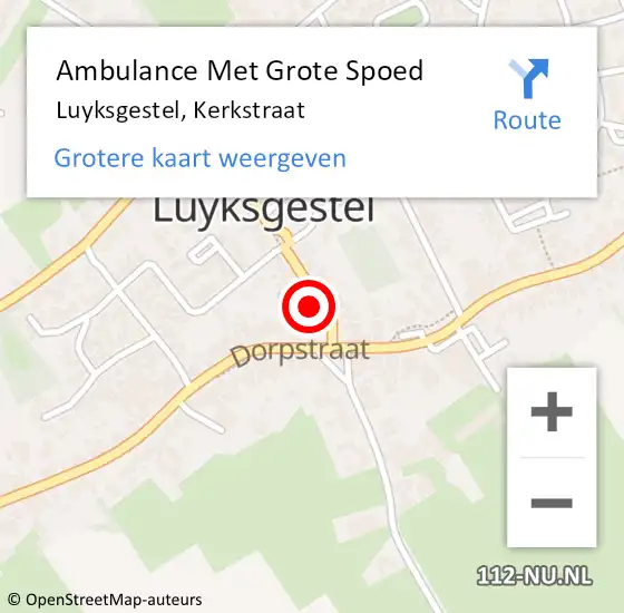 Locatie op kaart van de 112 melding: Ambulance Met Grote Spoed Naar Luyksgestel, Kerkstraat op 3 maart 2018 05:50