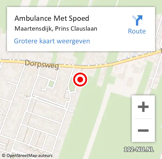 Locatie op kaart van de 112 melding: Ambulance Met Spoed Naar Maartensdijk, Prins Clauslaan op 3 maart 2018 06:11