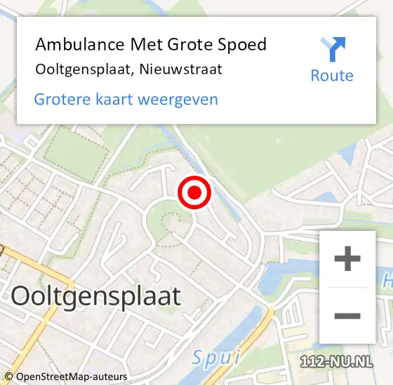 Locatie op kaart van de 112 melding: Ambulance Met Grote Spoed Naar Ooltgensplaat, Nieuwstraat op 3 maart 2018 06:48