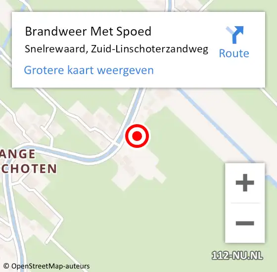 Locatie op kaart van de 112 melding: Brandweer Met Spoed Naar Snelrewaard, Zuid-Linschoterzandweg op 3 maart 2018 08:50