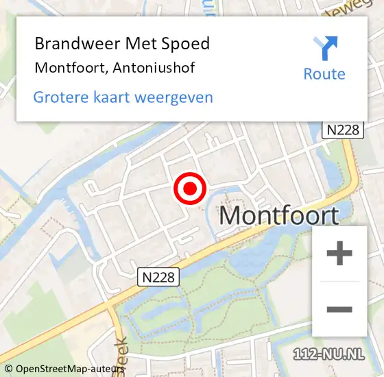 Locatie op kaart van de 112 melding: Brandweer Met Spoed Naar Montfoort, Antoniushof op 3 maart 2018 09:50