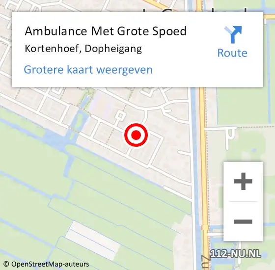 Locatie op kaart van de 112 melding: Ambulance Met Grote Spoed Naar Kortenhoef, Dopheigang op 17 februari 2014 22:48