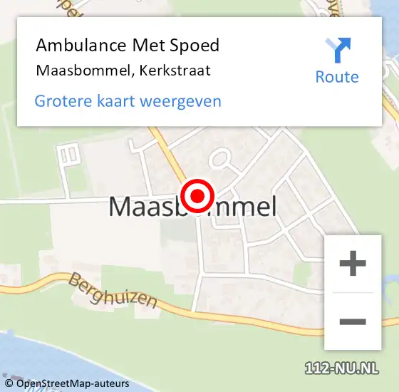 Locatie op kaart van de 112 melding: Ambulance Met Spoed Naar Maasbommel, Kerkstraat op 3 maart 2018 10:13