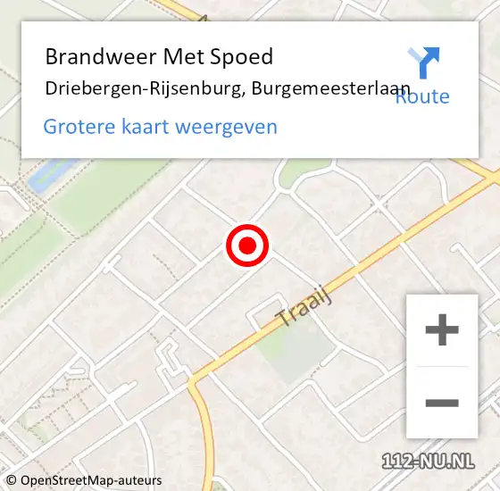 Locatie op kaart van de 112 melding: Brandweer Met Spoed Naar Driebergen-Rijsenburg, Burgemeesterlaan op 3 maart 2018 10:33