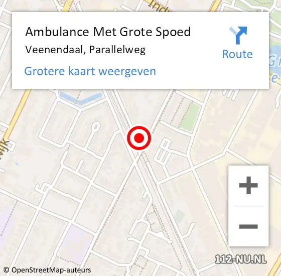 Locatie op kaart van de 112 melding: Ambulance Met Grote Spoed Naar Veenendaal, Parallelweg op 3 maart 2018 10:56