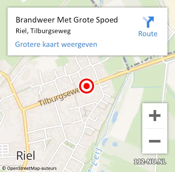 Locatie op kaart van de 112 melding: Brandweer Met Grote Spoed Naar Riel, Tilburgseweg op 3 maart 2018 10:58