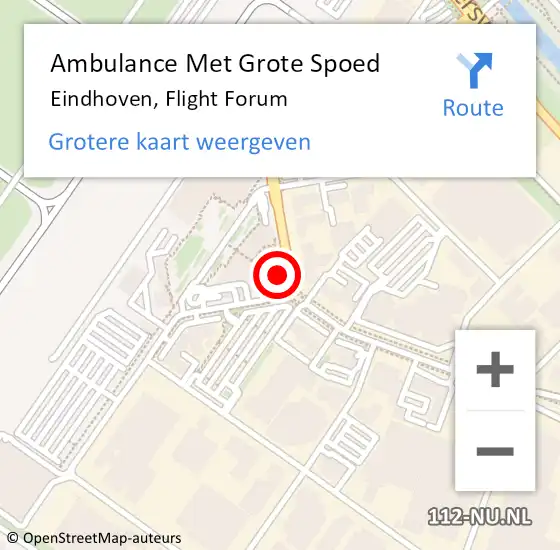 Locatie op kaart van de 112 melding: Ambulance Met Grote Spoed Naar Eindhoven, Flight Forum op 3 maart 2018 12:07