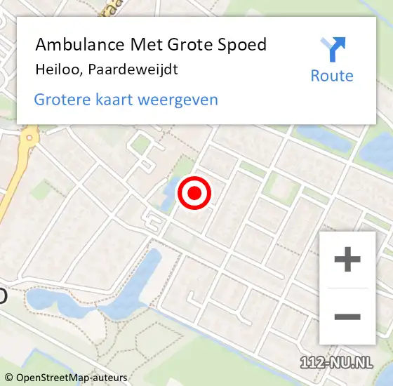 Locatie op kaart van de 112 melding: Ambulance Met Grote Spoed Naar Heiloo, Paardeweijdt op 3 maart 2018 12:24