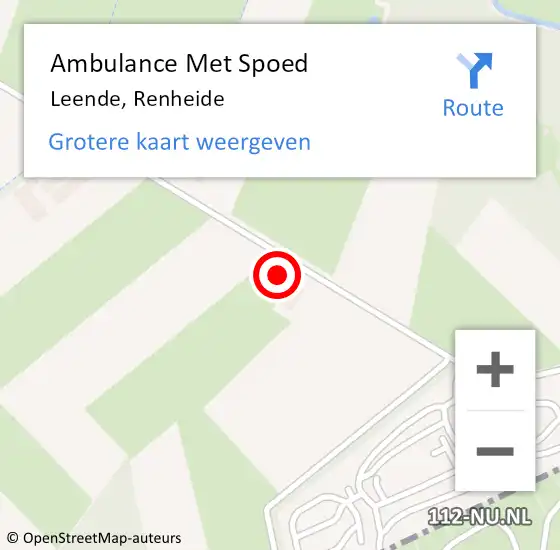 Locatie op kaart van de 112 melding: Ambulance Met Spoed Naar Leende, Renheide op 3 maart 2018 12:31