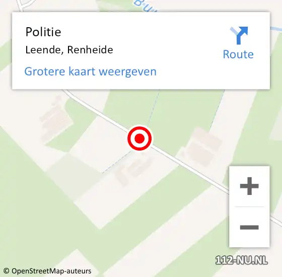 Locatie op kaart van de 112 melding: Politie Leende, Renheide op 3 maart 2018 12:34