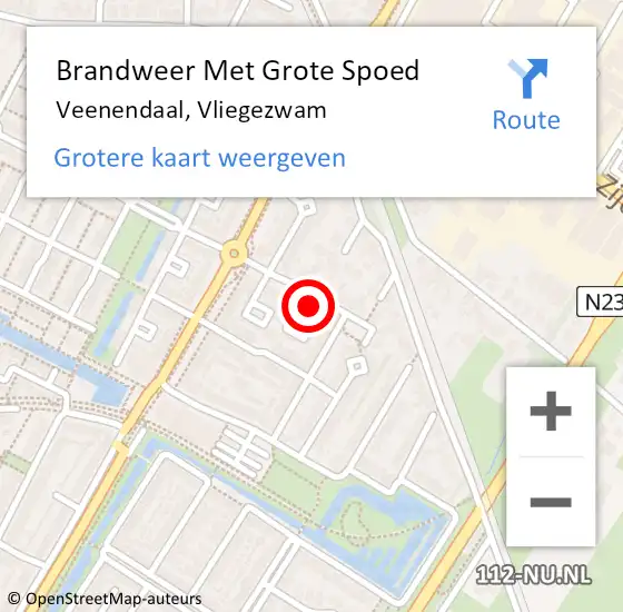 Locatie op kaart van de 112 melding: Brandweer Met Grote Spoed Naar Veenendaal, Vliegezwam op 3 maart 2018 12:55