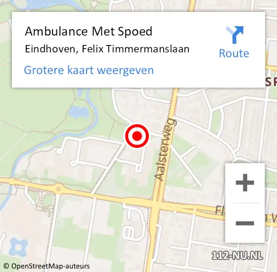 Locatie op kaart van de 112 melding: Ambulance Met Spoed Naar Eindhoven, Felix Timmermanslaan op 3 maart 2018 13:21