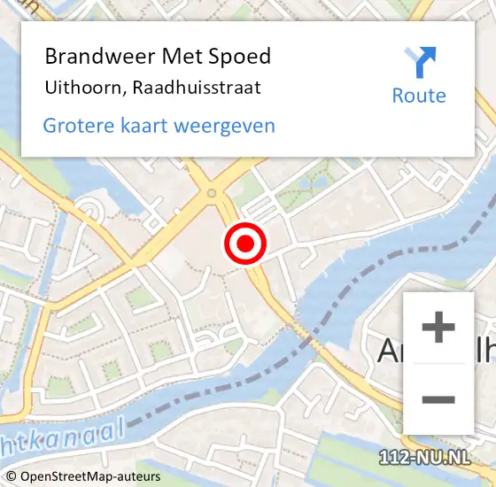 Locatie op kaart van de 112 melding: Brandweer Met Spoed Naar Uithoorn, Raadhuisstraat op 3 maart 2018 15:36