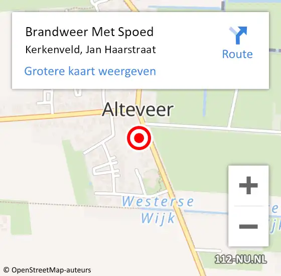 Locatie op kaart van de 112 melding: Brandweer Met Spoed Naar Kerkenveld, Jan Haarstraat op 3 maart 2018 15:40