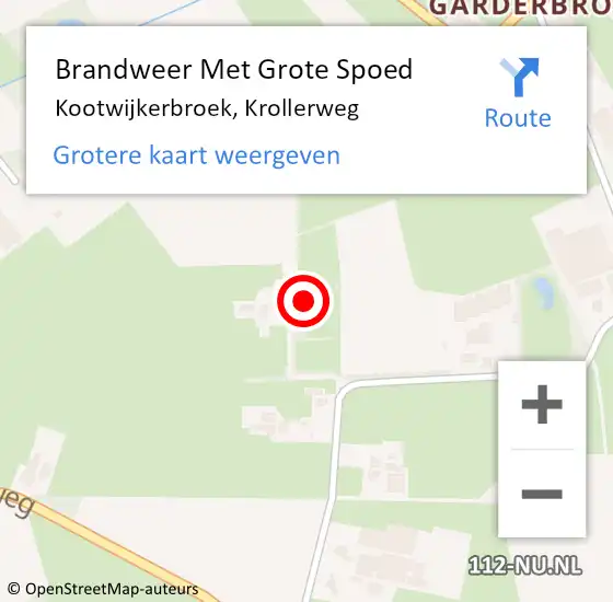 Locatie op kaart van de 112 melding: Brandweer Met Grote Spoed Naar Kootwijkerbroek, Krollerweg op 3 maart 2018 16:16