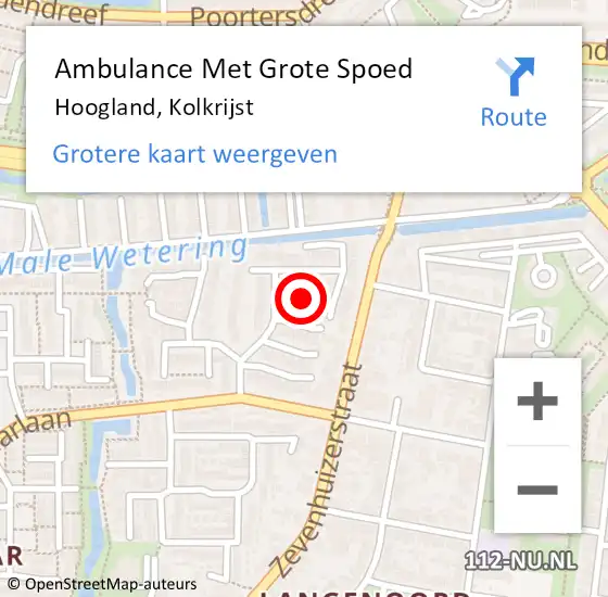 Locatie op kaart van de 112 melding: Ambulance Met Grote Spoed Naar Hoogland, Kolkrijst op 3 maart 2018 16:43