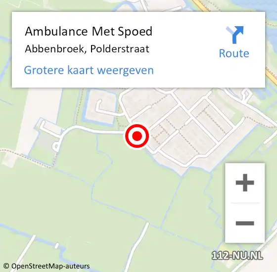 Locatie op kaart van de 112 melding: Ambulance Met Spoed Naar Abbenbroek, Polderstraat op 3 maart 2018 16:50