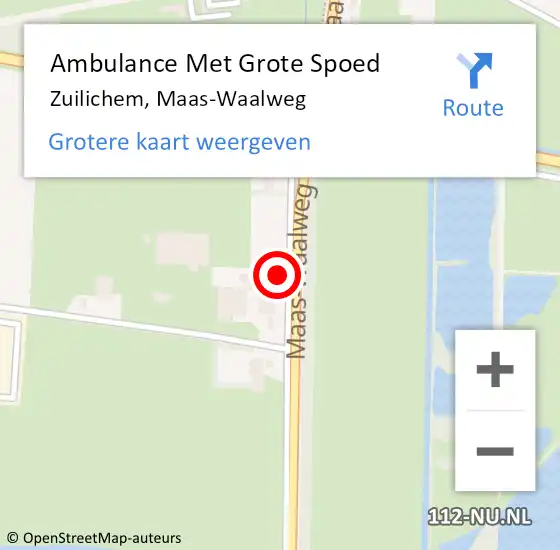 Locatie op kaart van de 112 melding: Ambulance Met Grote Spoed Naar Zuilichem, Maas-Waalweg op 3 maart 2018 16:55