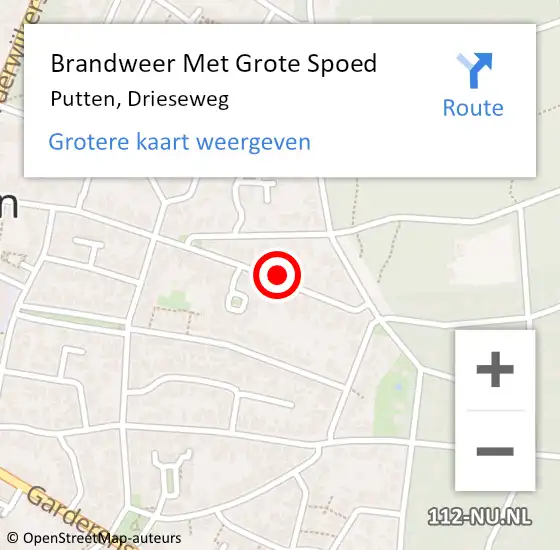 Locatie op kaart van de 112 melding: Brandweer Met Grote Spoed Naar Putten, Drieseweg op 3 maart 2018 17:50