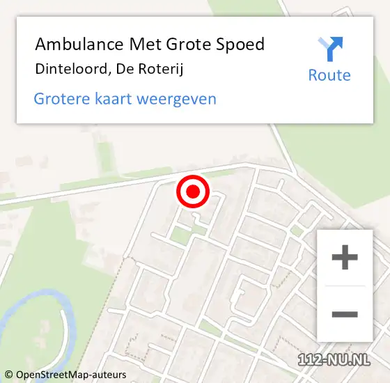 Locatie op kaart van de 112 melding: Ambulance Met Grote Spoed Naar Dinteloord, De Roterij op 3 maart 2018 17:55