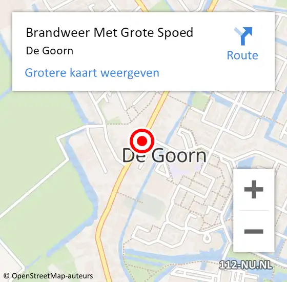 Locatie op kaart van de 112 melding: Brandweer Met Grote Spoed Naar De Goorn op 3 maart 2018 18:04