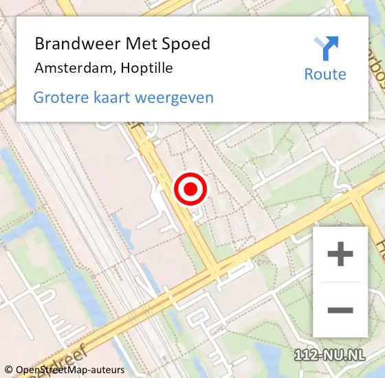 Locatie op kaart van de 112 melding: Brandweer Met Spoed Naar Amsterdam, Hoptille op 3 maart 2018 19:11