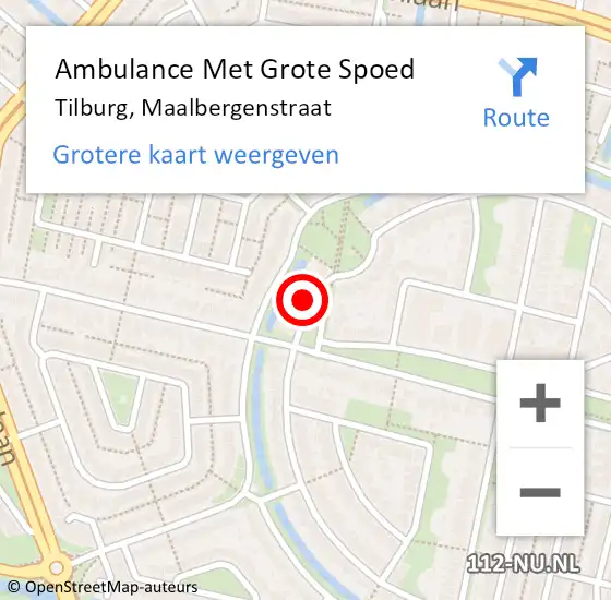 Locatie op kaart van de 112 melding: Ambulance Met Grote Spoed Naar Tilburg, Maalbergenstraat op 3 maart 2018 19:12