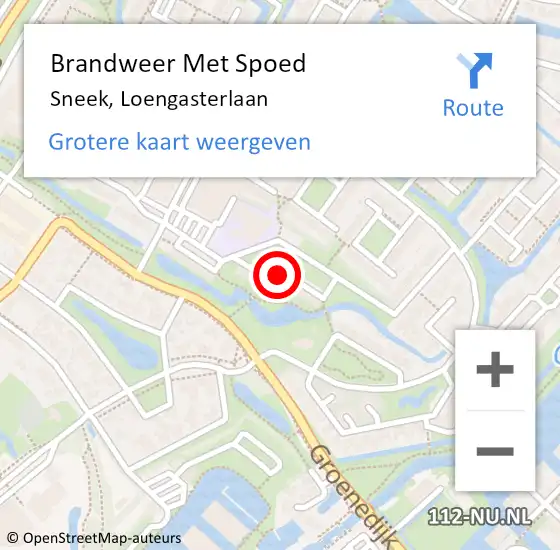 Locatie op kaart van de 112 melding: Brandweer Met Spoed Naar Sneek, Loengasterlaan op 3 maart 2018 19:30