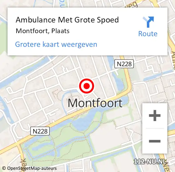 Locatie op kaart van de 112 melding: Ambulance Met Grote Spoed Naar Montfoort, Plaats op 3 maart 2018 19:51