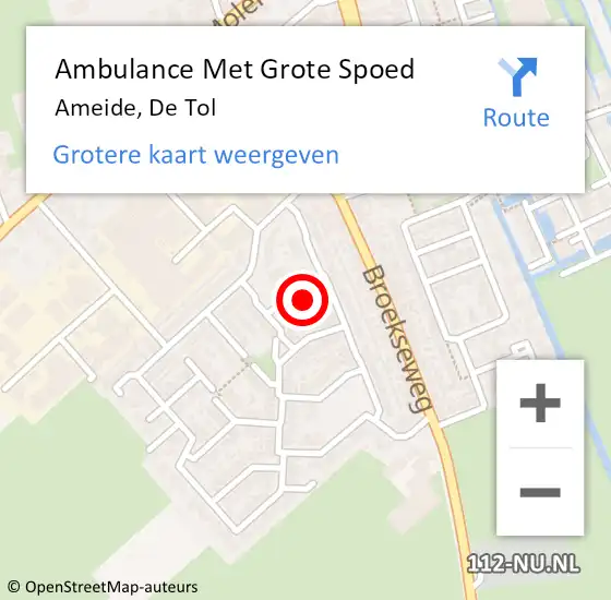 Locatie op kaart van de 112 melding: Ambulance Met Grote Spoed Naar Ameide, De Tol op 3 maart 2018 21:19