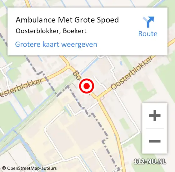 Locatie op kaart van de 112 melding: Ambulance Met Grote Spoed Naar Oosterblokker, Boekert op 3 maart 2018 21:42