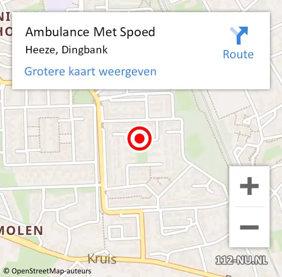 Locatie op kaart van de 112 melding: Ambulance Met Spoed Naar Heeze, Dingbank op 3 maart 2018 22:55