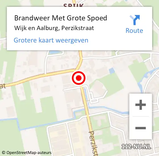 Locatie op kaart van de 112 melding: Brandweer Met Grote Spoed Naar Wijk en Aalburg, Perzikstraat op 3 maart 2018 23:02