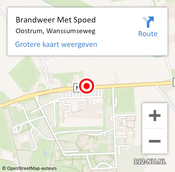 Locatie op kaart van de 112 melding: Brandweer Met Spoed Naar Oostrum, Wanssumseweg op 3 maart 2018 23:05