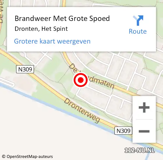 Locatie op kaart van de 112 melding: Brandweer Met Grote Spoed Naar Dronten, Het Spint op 4 maart 2018 00:36