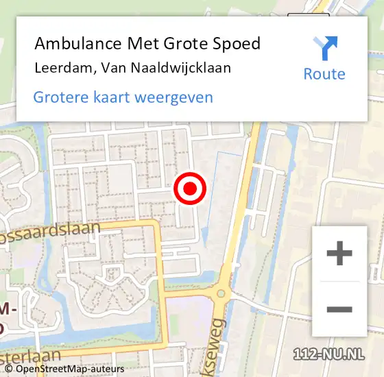 Locatie op kaart van de 112 melding: Ambulance Met Grote Spoed Naar Leerdam, Van Naaldwijcklaan op 4 maart 2018 01:11