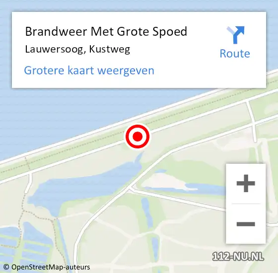 Locatie op kaart van de 112 melding: Brandweer Met Grote Spoed Naar Lauwersoog, Kustweg op 4 maart 2018 02:14