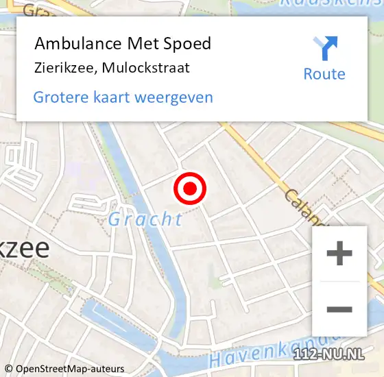 Locatie op kaart van de 112 melding: Ambulance Met Spoed Naar Zierikzee, Mulockstraat op 4 maart 2018 02:21