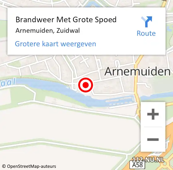 Locatie op kaart van de 112 melding: Brandweer Met Grote Spoed Naar Arnemuiden, Zuidwal op 4 maart 2018 03:27