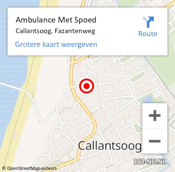 Locatie op kaart van de 112 melding: Ambulance Met Spoed Naar Callantsoog, Fazantenweg op 4 maart 2018 03:54