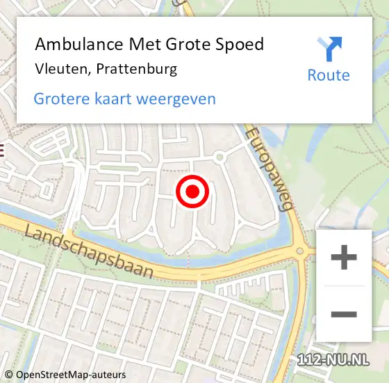 Locatie op kaart van de 112 melding: Ambulance Met Grote Spoed Naar Vleuten, Prattenburg op 4 maart 2018 04:25