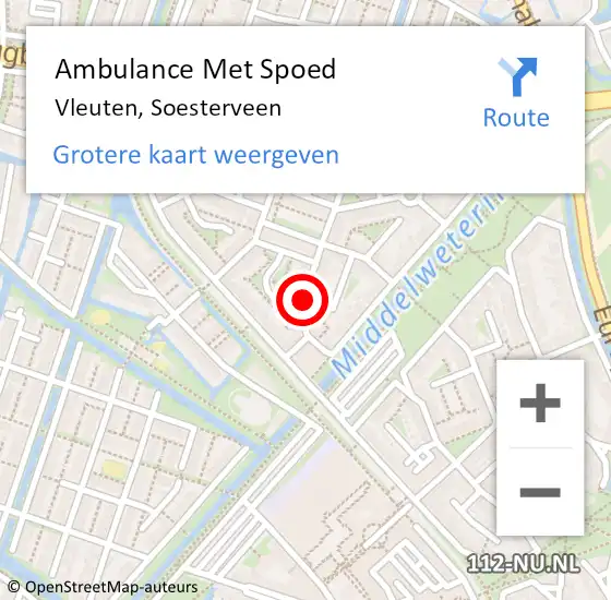 Locatie op kaart van de 112 melding: Ambulance Met Spoed Naar Vleuten, Soesterveen op 4 maart 2018 05:18
