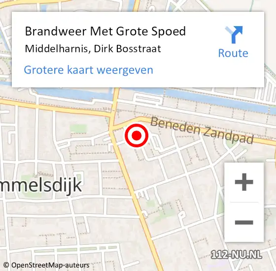 Locatie op kaart van de 112 melding: Brandweer Met Grote Spoed Naar Middelharnis, Dirk Bosstraat op 4 maart 2018 06:45