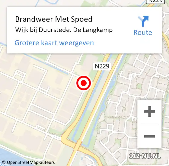 Locatie op kaart van de 112 melding: Brandweer Met Spoed Naar Wijk bij Duurstede, De Langkamp op 4 maart 2018 09:22