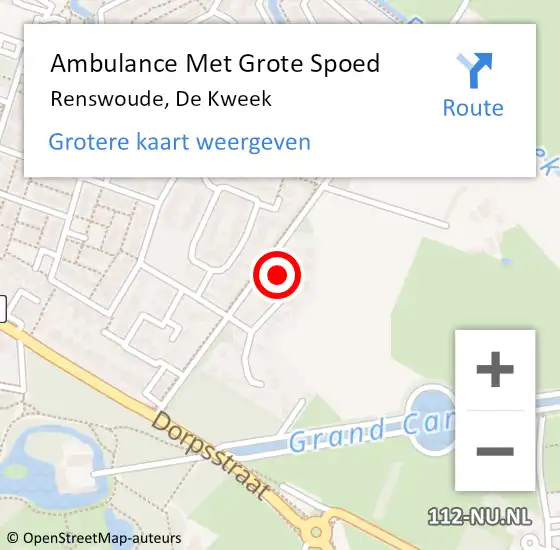 Locatie op kaart van de 112 melding: Ambulance Met Grote Spoed Naar Renswoude, De Kweek op 4 maart 2018 09:39