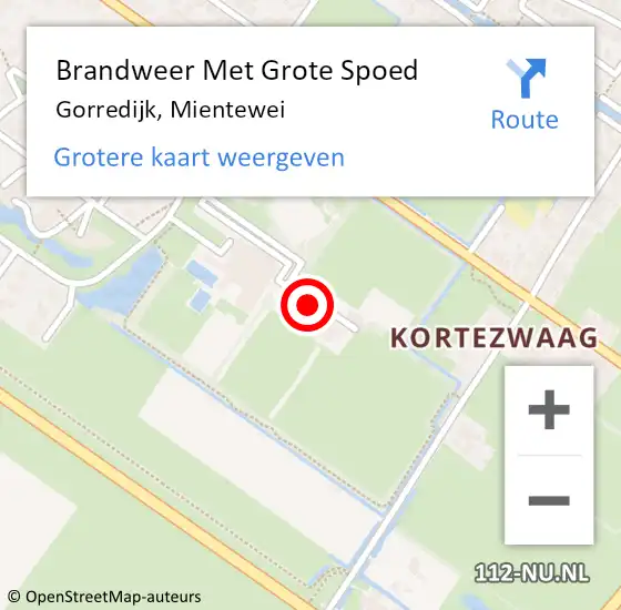 Locatie op kaart van de 112 melding: Brandweer Met Grote Spoed Naar Gorredijk, Mientewei op 4 maart 2018 10:03