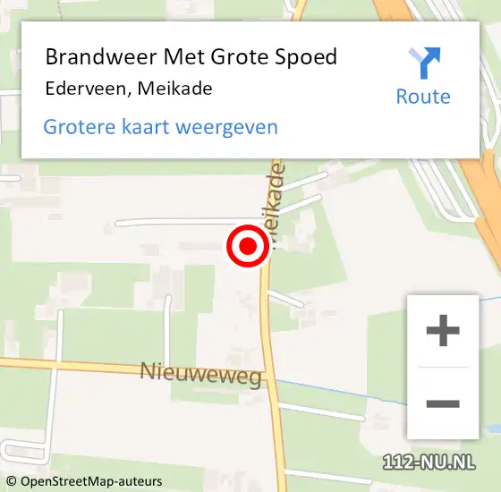 Locatie op kaart van de 112 melding: Brandweer Met Grote Spoed Naar Ederveen, Meikade op 4 maart 2018 10:37