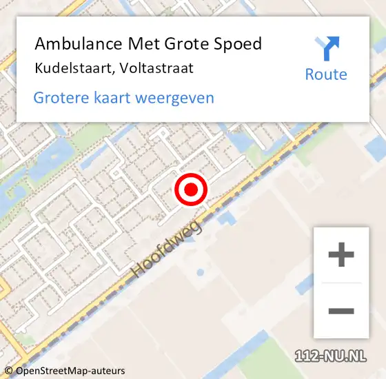 Locatie op kaart van de 112 melding: Ambulance Met Grote Spoed Naar Kudelstaart, Voltastraat op 4 maart 2018 10:42