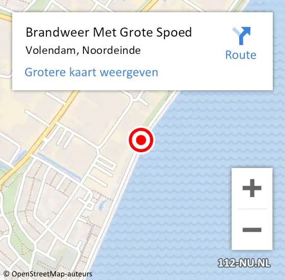 Locatie op kaart van de 112 melding: Brandweer Met Grote Spoed Naar Volendam, Noordeinde op 4 maart 2018 11:57